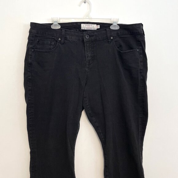 TORRID Plus Size Slim Boot Jean Vintage Stretch Black Mid Rise Bootcut Jeans 18 - Picture 5 of 16